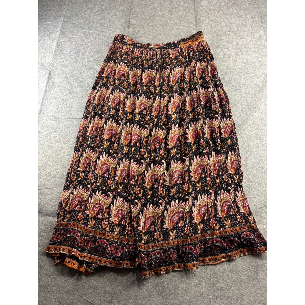 Worthington Paisley Floral Maxi Skirt Hippie‎ Whimsygoth Boho Rayon One Size